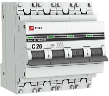 Выключатель автоматический EKF PROxima ВА47-63 4п 20А C 4.5кА картинка